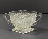 Vintage Indiana Glass Sandwich Footed Sugar Bowl