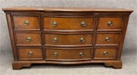 Nine-Drawer Bow-Front Dresser