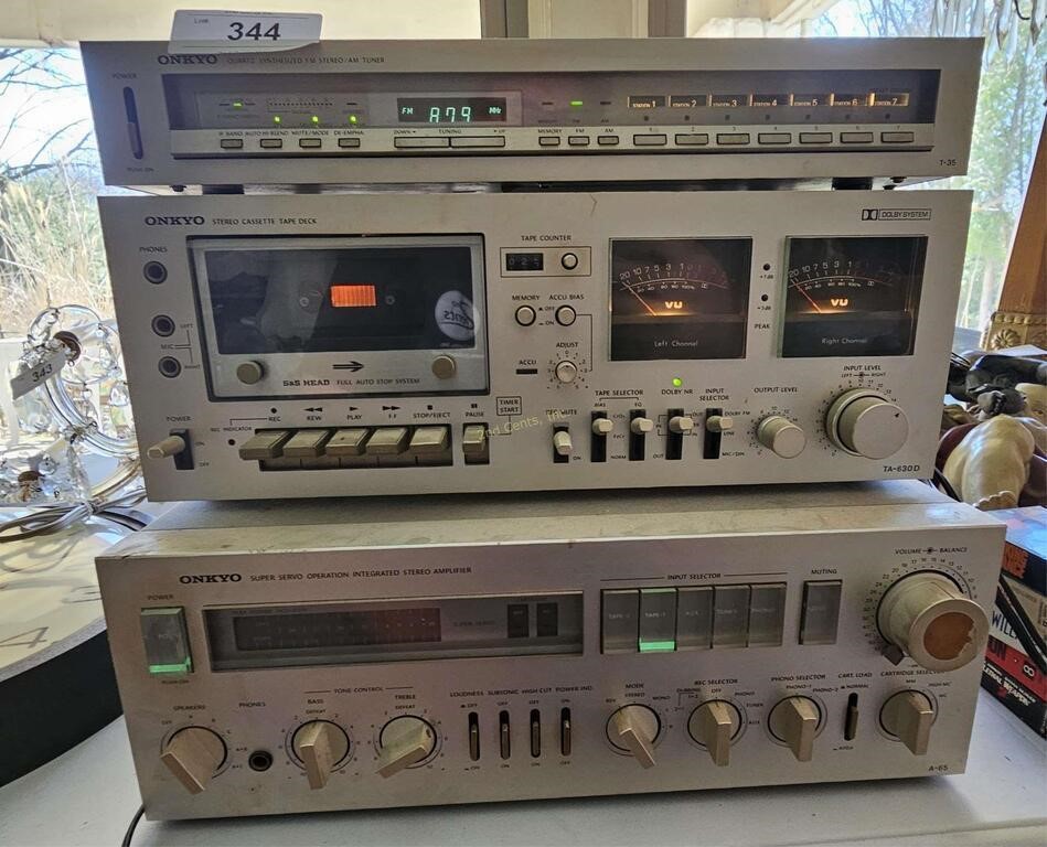 Onkyo Amplifier A-65, Tuner  T-35 & Cassette Deck