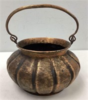 Antique Hammered Copper Cooking Pot