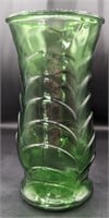Vintage E.O. Brody Green Depression Glass Vase
