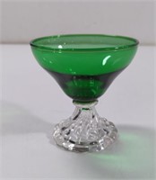 Vintage Anchor Hocking Green Glass Dessert Dish