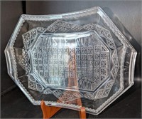 Vintage Waste Not Want Not Glass Octagonal Dish