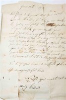June 18 1818 Hand Written Letter For