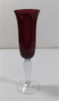 Vintage Ruby Red Glass Champagne Flute