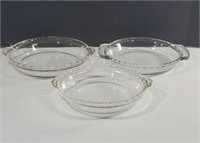 Vintage Glass Ovenware Pie Plates, 2