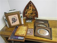Assorted pictures and clocks, 10 pieces