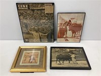 Four Framed Bull Fighting Prints