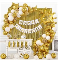 RUBFAC Gold Birthday Party Decorations Set