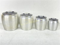 Vintage 4 Piece Spun Aluminum Canister Set