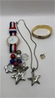 Red White Blue Jewelry Lot