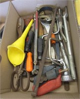screw drivers, saw, assorted tools
