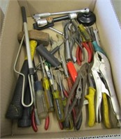 Assorted tools screwdrivers, hammer, pliers