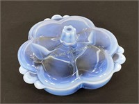 Duncan Miller Blue Opalescent Covered Dish