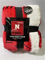 Nebraska Cornhuskers Cloud Sherpa Throw60x70