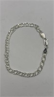 Silver Chain Bracelet with Sterling Clasp