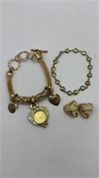 Gold Heart Jewelry Set