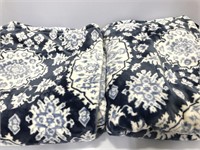 Pair of soft couch throw blankets in blue