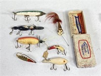 Group of Seven Vintage Fishing Lures