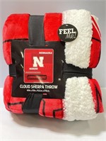 Nebraska Cloud Sherpa Throw Blanket