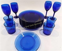 Cobalt Blue Dish Set - Vintage
