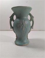 Vintage McCoy Mint Matt Green Double Handle Vase