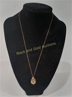Marked 14K Yellow Gold Necklace & Heart Pendant