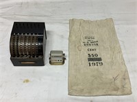 1920’s Star Adding Machine/Denver Mint Coin Bag