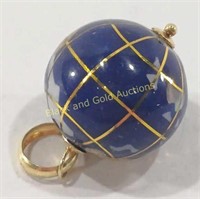 Marked 14K Gold World Globe Pendant