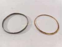 (2) Marked 925 Sterling Silver Bangle Bracelets