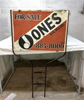 Vintage Metal Sign and Stand