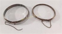(2) Marked 925 Sterling Silver Bangle Bracelets