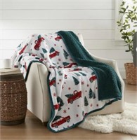 Member’s Mark plush Sherpa Throw. Christmas Trees