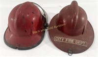 (2) VTG Red Fireman’s Helmets