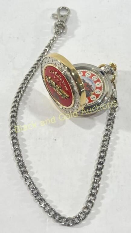 Engraved Franklin Mint Fire Chief Pocket Watch