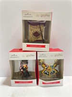 Lot of 3 hallmark Harry Potter Christmas ornaments