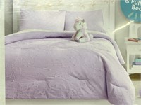 Twin/ full purple textured comforter set for kids