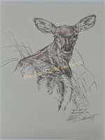 Signed Charles Schwartz Fawn Print