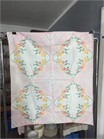 Vintage Small Square Floral Table Cloth 31x34
