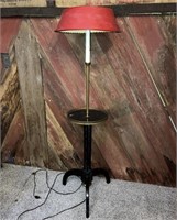 Vintage Floor Lamp w/Table & Metal Shade