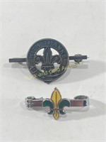 (2) Boy Scout Pins: With Thanks & Enamel Pin