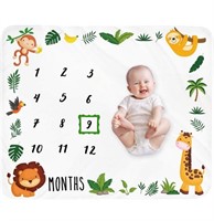 Baby milestone blanket with animal theme