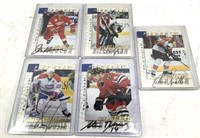 (5) Autographed 1988 Pinnacle NHL Sport Cards