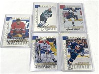 (5)Autographed Hockey Cards:NY Islanders,Canadiens