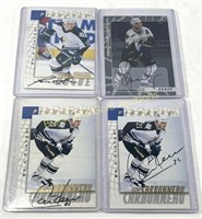 (4) Hockey Cards: (3) Autographed: Benoit Hogue