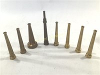 (8) Assorted Brands of Brass Straight Fire Nozzles