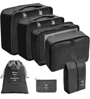 Black 7 Set Packing Cubes for Suitcases