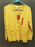 Mossimo Yellow Light Sweater Button Up Size S