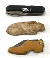 Vintage Mens Patriot Shoe Pocket Knife & Arrowhead