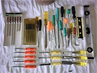 Assorted Screw Drivers/Chisels/Levels